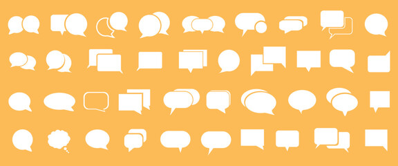 Wall Mural - chat talk bubble icon set. blank speech bubbles design elements. vector
