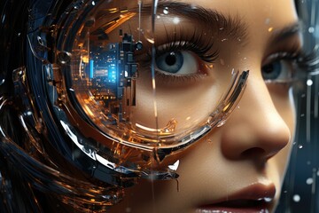 Poster - Captivating and raw, a woman's face holds the complexities of humanity in a single frame