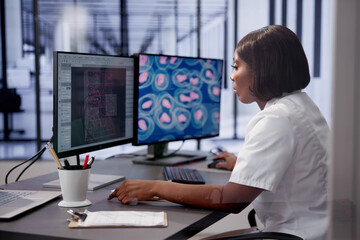Poster - Artificial Intelligence Girl Using Computer Software