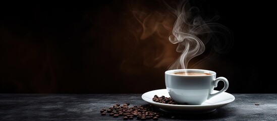 Wall Mural - Steaming java and puff Copy space image Place for adding text or design