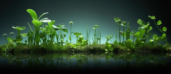 Poster - water plants to observe their green growth garden and soil idea green and lifeless plants mindfulnes