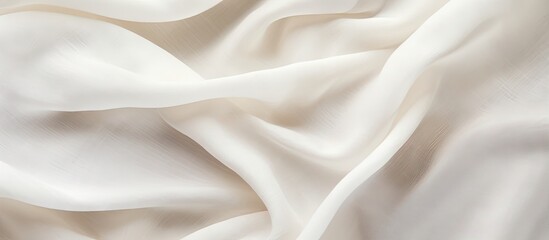 Poster - Textured white fabric made from organic materials including cotton and linen Copy space image Place for adding text or design