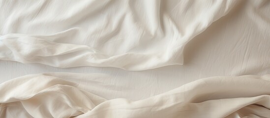 Poster - Textured white fabric made from organic materials including cotton and linen Copy space image Place for adding text or design