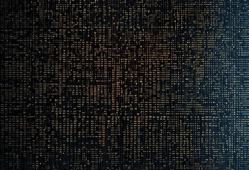 Wall Mural - Abstract digital background with glowing binary code and light effects, representing data processing or cyber technology.