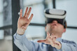 © Katsiaryna - businessman in virtual reality headset in the office