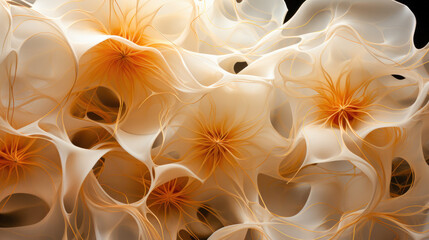 Botanical Abstract Background with Enigmatic Volumetric Florals.