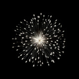 Fototapeta Dmuchawce - Fireworks on black background, Fireworks light up the sky, festive fireworks explode on black background, ai generated image