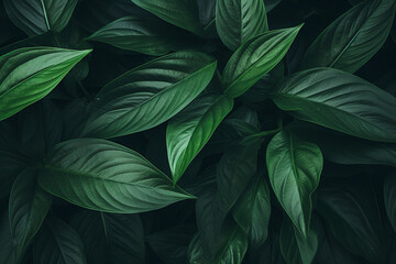 Wall Mural - Green leaves pattern background