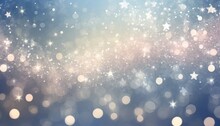 Light Blue Bokeh Background With Lights And Stars In The Form Of A Shaped Canvas Light White And Light Beige Pale Pink And Light Indigo Add Light Christmas