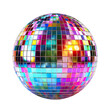 © Yeti Studio - Shiny disco mirror ball reflecting rainbow colors, cut out