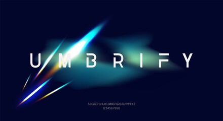 Poster - An abstract futuristic alphabet font. digital typography vector illustration design