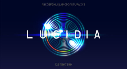 Poster - An abstract modern geometric alphabet font. digital typography vector illustration design
