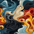 © Dominique - Liquid fluid modern abstract Seamless tile pattern AI art