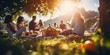 Picnic with Tasty Food, People, Bokeh, Sun Flare