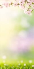 Naklejka na meble Bokeh blurred nature background. AI generated illustration
