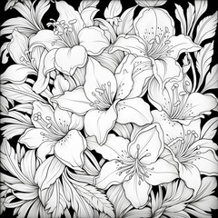 Sticker - black and white seamless pattern