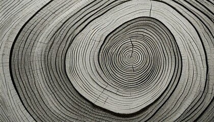 Canvas Print - warm gray cut wood texture detailed black and white texture of a felled tree trunk or stump rough organic tree rings with close up of end grain