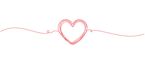 Wall Mural - Heart line art style vector illustration