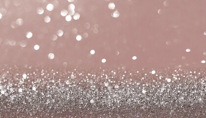 Wall Mural - sparkling silver glitter on pink background banner texture abstract holiday blurred lights header wide screen wallpaper panoramic web banner with copy space for design