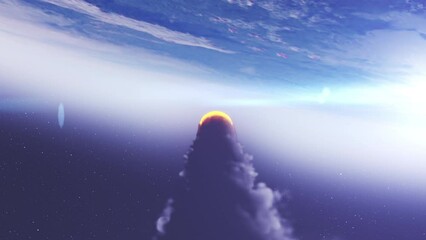 Wall Mural - giant burning asteroid heading earth cinematic view of meteor burning close to impact earth, 2023