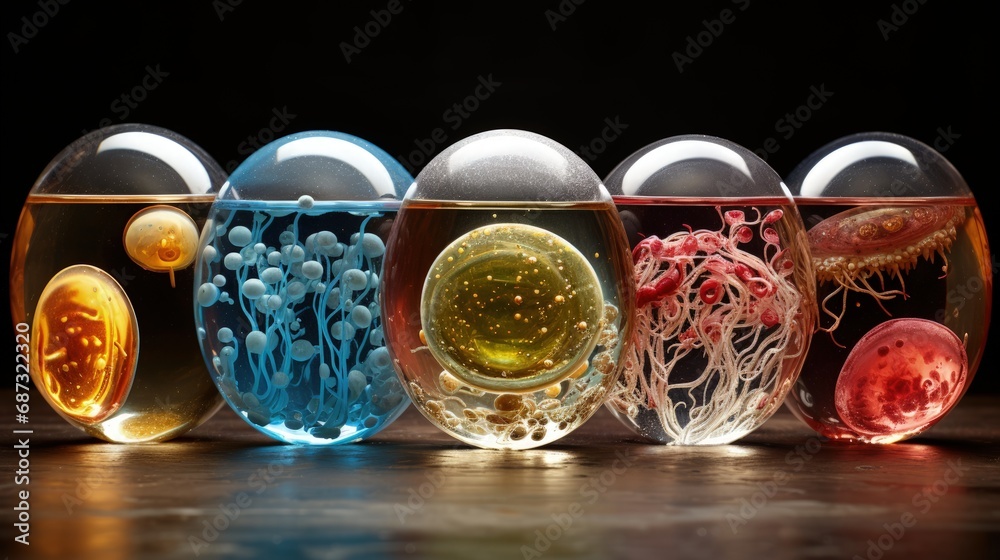 Zoomed In Microscope Bacteria, microscopic unicellular organisms, microorganism, under ...
