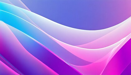 Wall Mural - abstract shiny neon glass translucent wavy composition with gradient transition purple pink blue white elegant clean background generative ai
