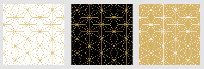 Aufkleber - Christmas collection pattern seamless stars and triangle abstract background gold luxury color geometric vector.