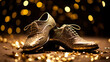 © boti1985 - New years male golden sparkling shoe surrounded by glitter