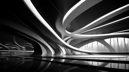 Poster - Architectural Abstract Futuristic Building Lines and Shapes Background