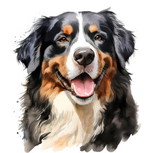 Watercolor Bernese Dog Clipart