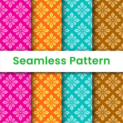 set colorful vector background. seamless pattern. luxury pattern of flowers and rhombuses.