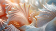 The Texture And Patterns Of A Seashell, Generative AI, Creative concept of underwater life. Unusual inhabitants of the sea or ocean, macro closeup wallpaper., Die Muster, Strukturen und Farben versc

