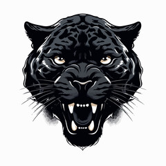 Panther in cartoon, doodle style. Isolated 2d vector illustration in logo, icon style, Eps 10, black and white. AI Generative