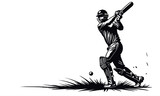 Fototapeta  - silhouette of a batsman. AI generated.