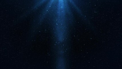 Wall Mural - blue light particle snowfall background 4k loop features a blue atmosphere with lights moving from t