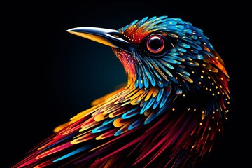 Wall Mural - Closeup of a colorful and beautiful bird
