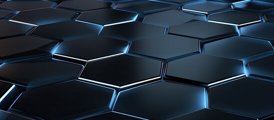 Poster - abstract ai illustration with hexagonal futuristic surface.