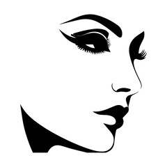 Poster - woman face vector silhouette illustration