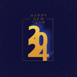 © Ravi - Happy New Year 2024 Wishes abstract vector clean minimalist glitter background modern greeting social media ready flashy background