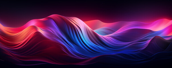 Wall Mural - Abstract 3D wave blue, purple, pink wavy background. Lines and stripes glowing neon futuristic mobile banner. Modern digital effect , dynamic energy flow graphic resource by Vita
