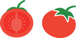 Illustrated icons of tomato, halved tomato, whole tomato.
