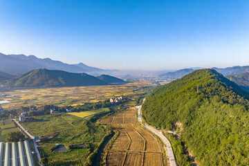 Wall Mural - Aerial photography of rural pastoral landscape