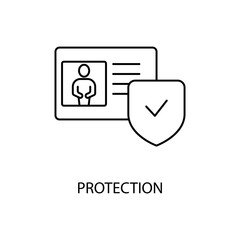 Wall Mural - protection concept line icon. Simple element illustration.protection concept outline symbol design.