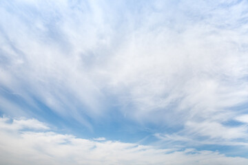 The unique  beauty of a clear cloudy daytime spring sunny calm bright sky