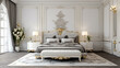neo classical white bedroom interior design