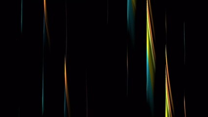 Wall Mural - abstract glowing line flowing down on black background. simple animation