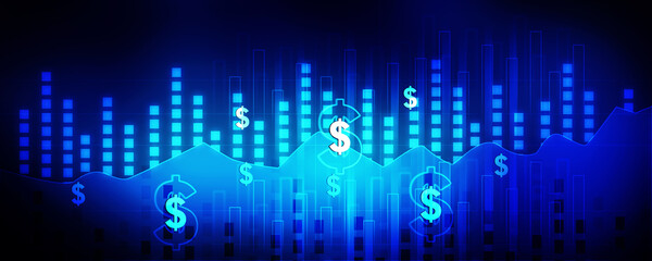 Poster - 2d illustration Stock market online business concept