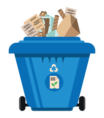 Wall Mural - waste management in carton bin