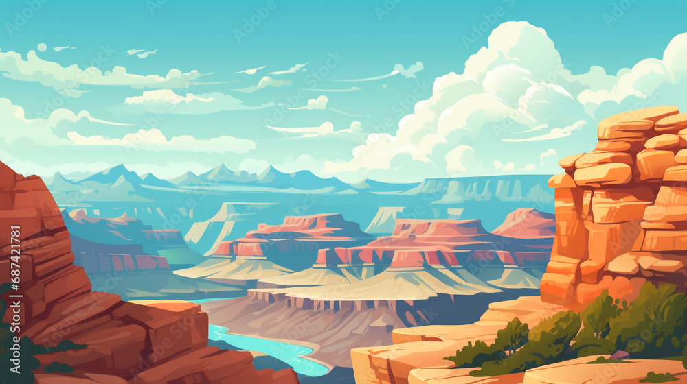 The view of a barren canyon. Canyon formations occur due to water ...