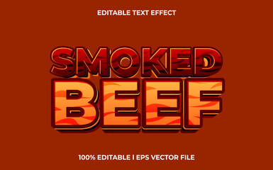 Poster - Smoked beef  3d text effect, editable text for template headline